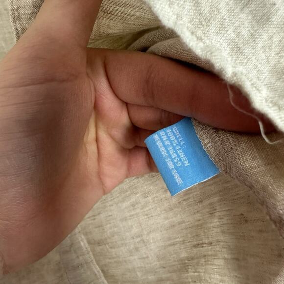 J MCLAUGHLIN Women’s 100% Linen Long Sleeve Button Up Shirt Beige Size MEDIUM - Picture 5 of 5